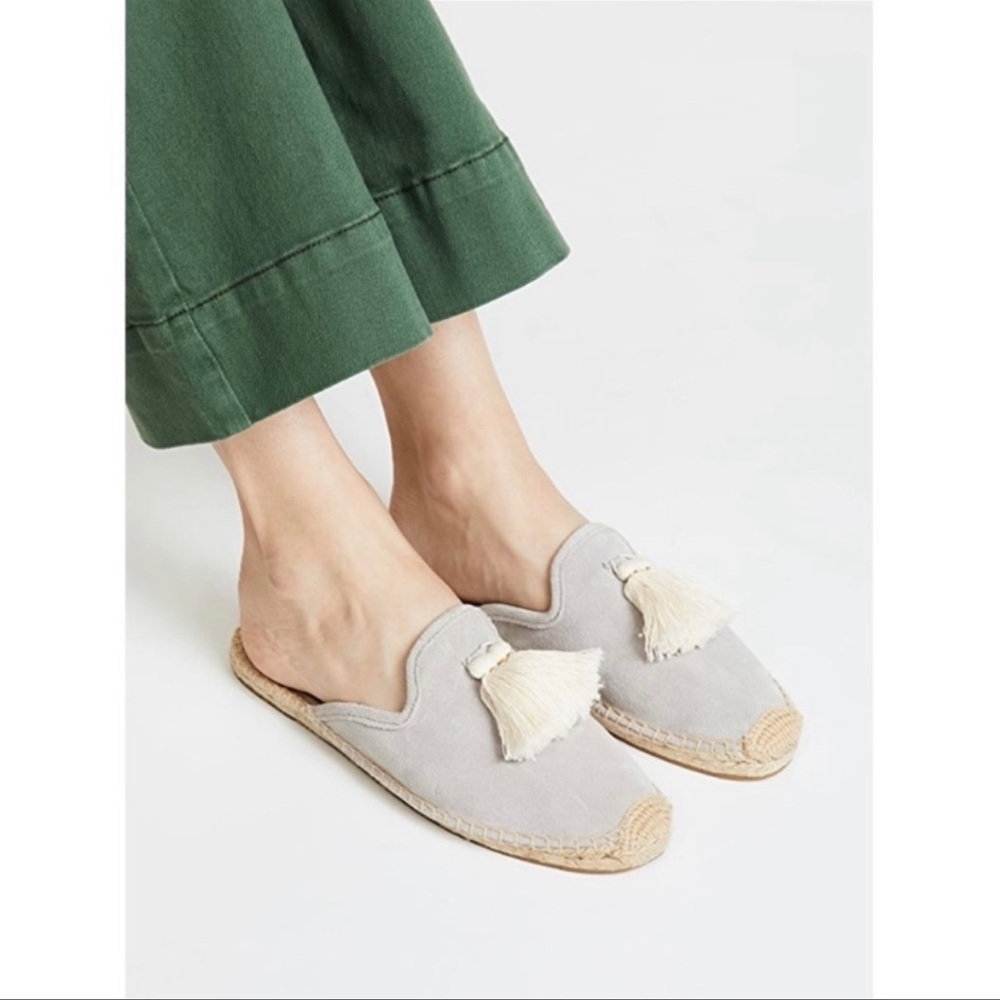 Soludos Tassel Gray Mules 8.5